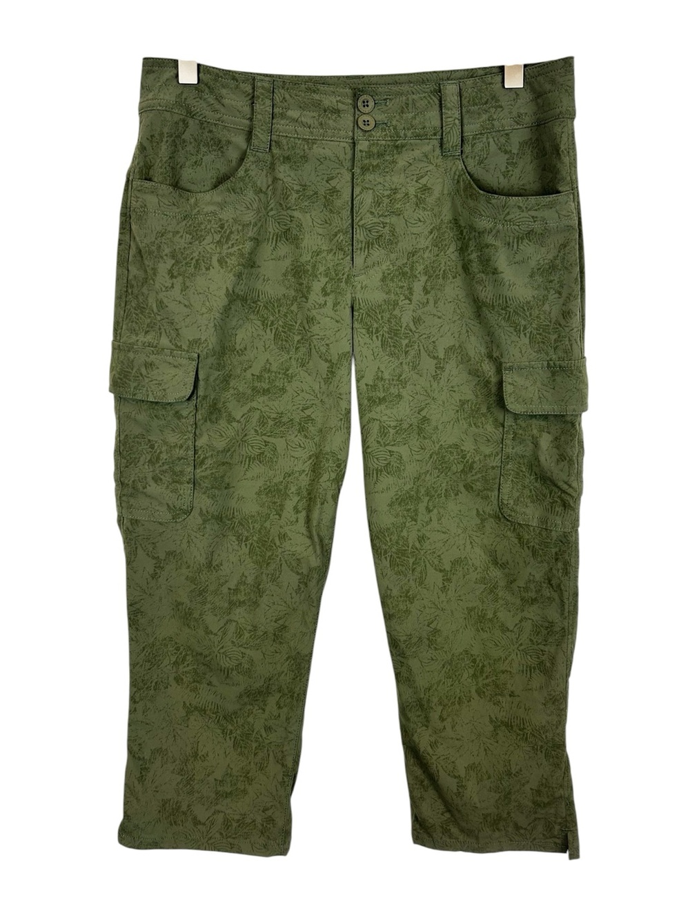 Eddie Bauer Green Floral Hiking Capris Size 6